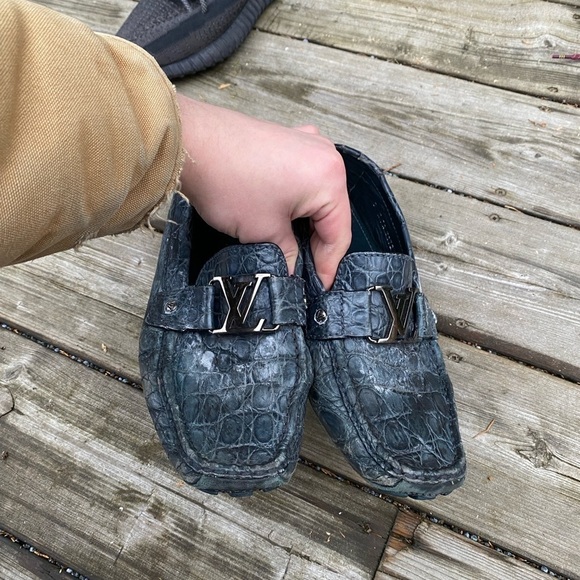 Authentic Louis Vuitton Monte Carlo Crocodile Skin Shoes Size 8 - Picture 14 of 16